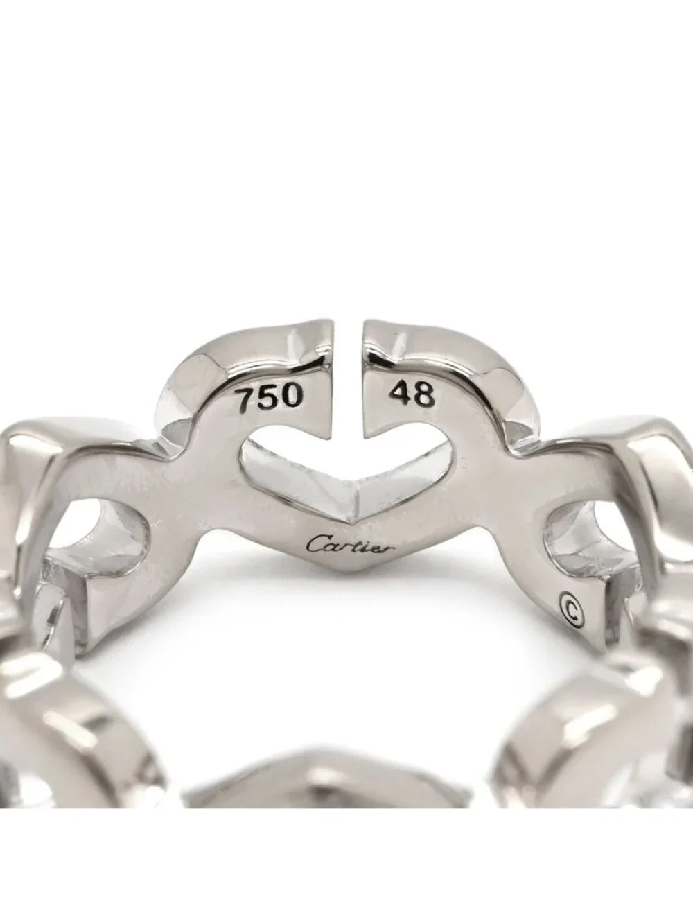 Cartier Ring C Heart Diamond White Gold 48 18k